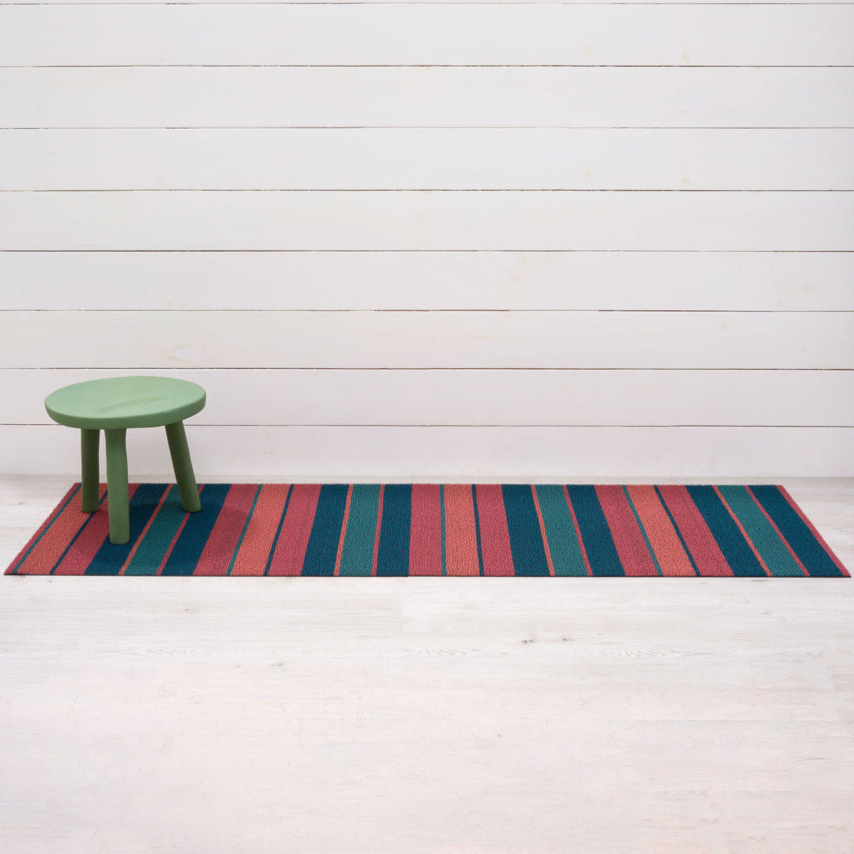 Bolt Stripe Shag Mats - Raspberry