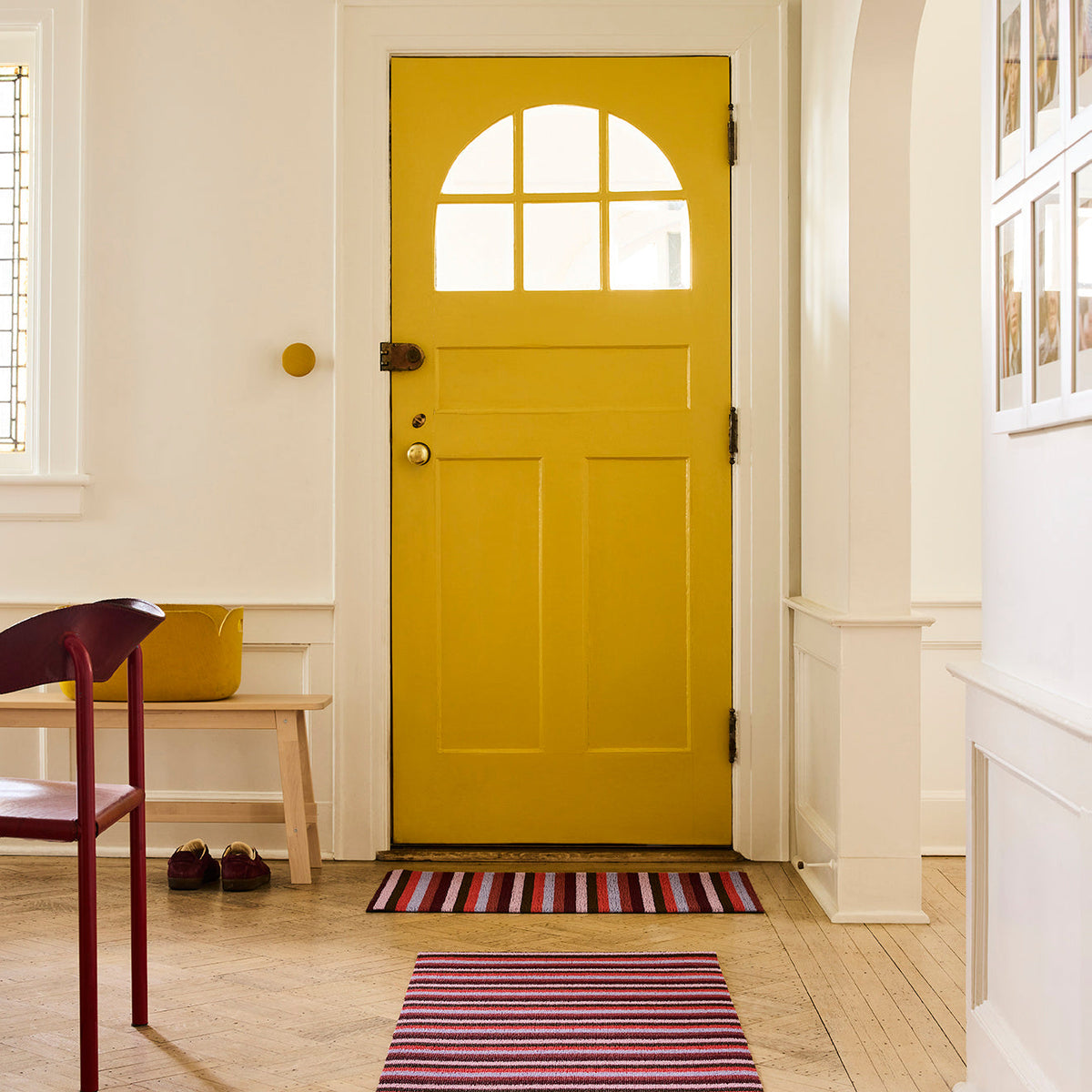 Even Stripe Shag Mats - Berry