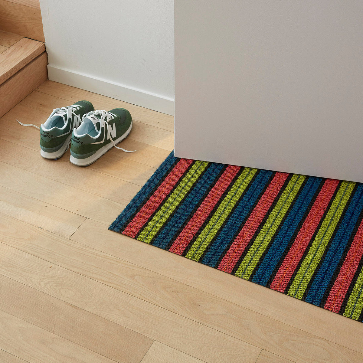 Ribbon Stripe Shag Mats - Limelight