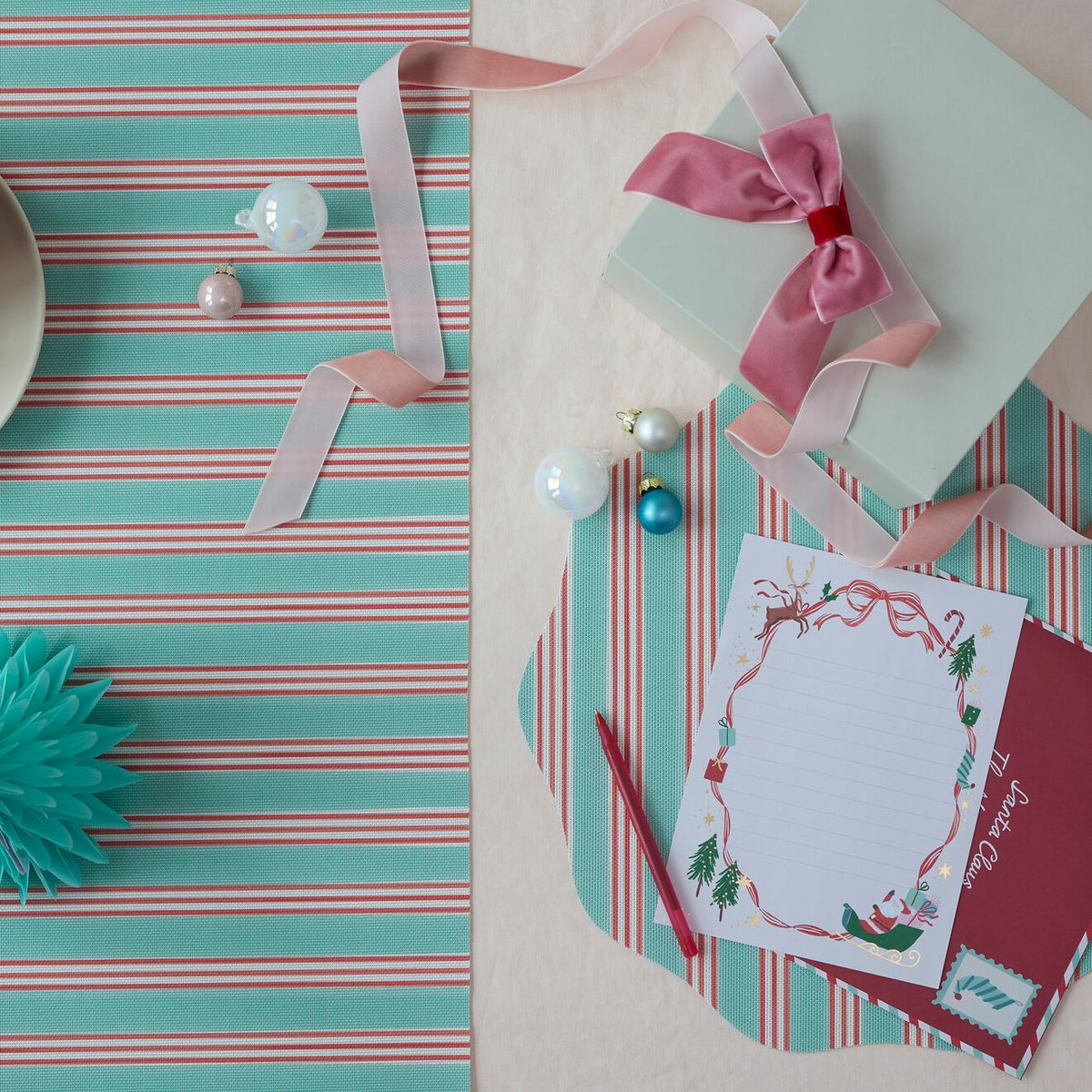 Festive Stripes Table Runners - Green