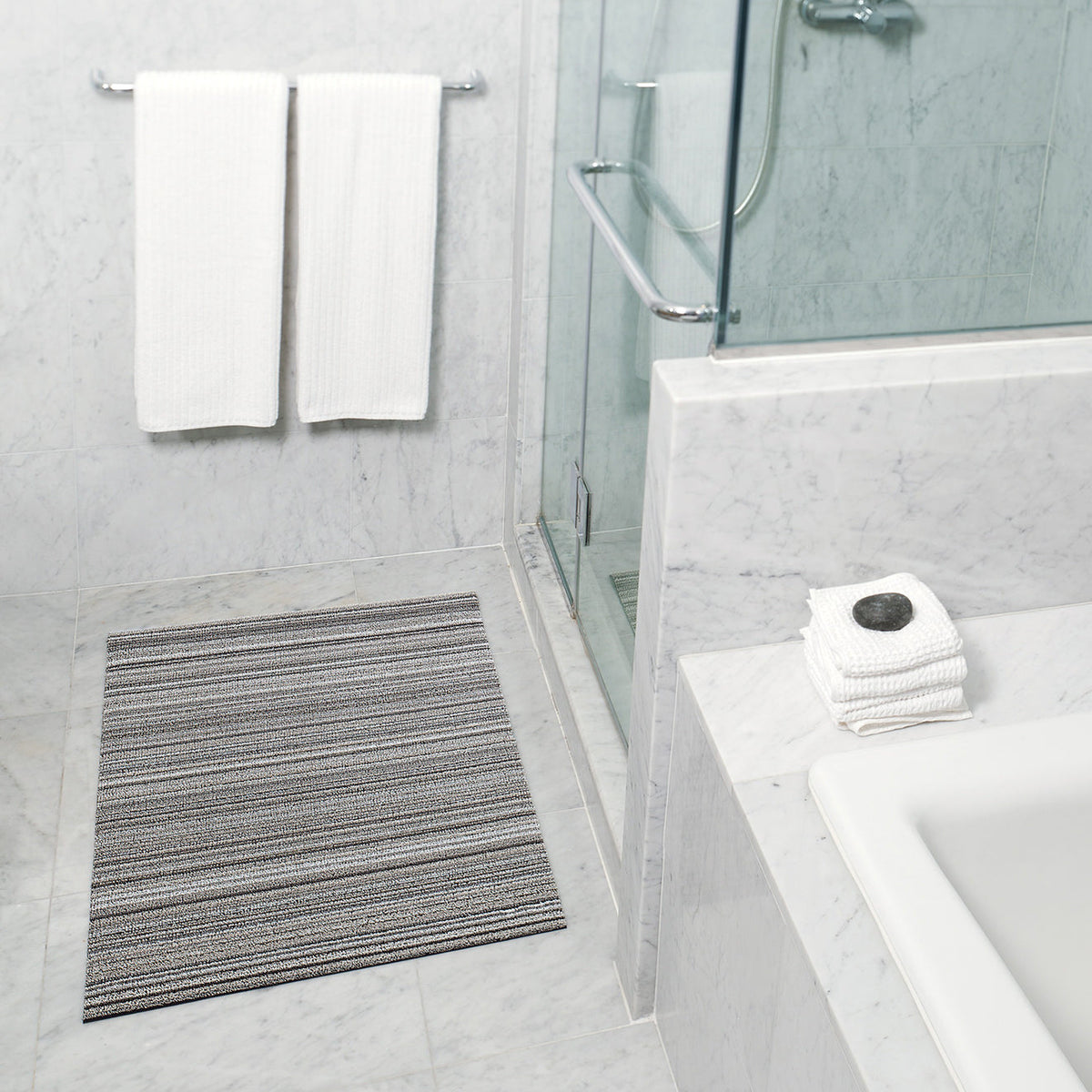 Skinny Stripe Shag Mats - Birch