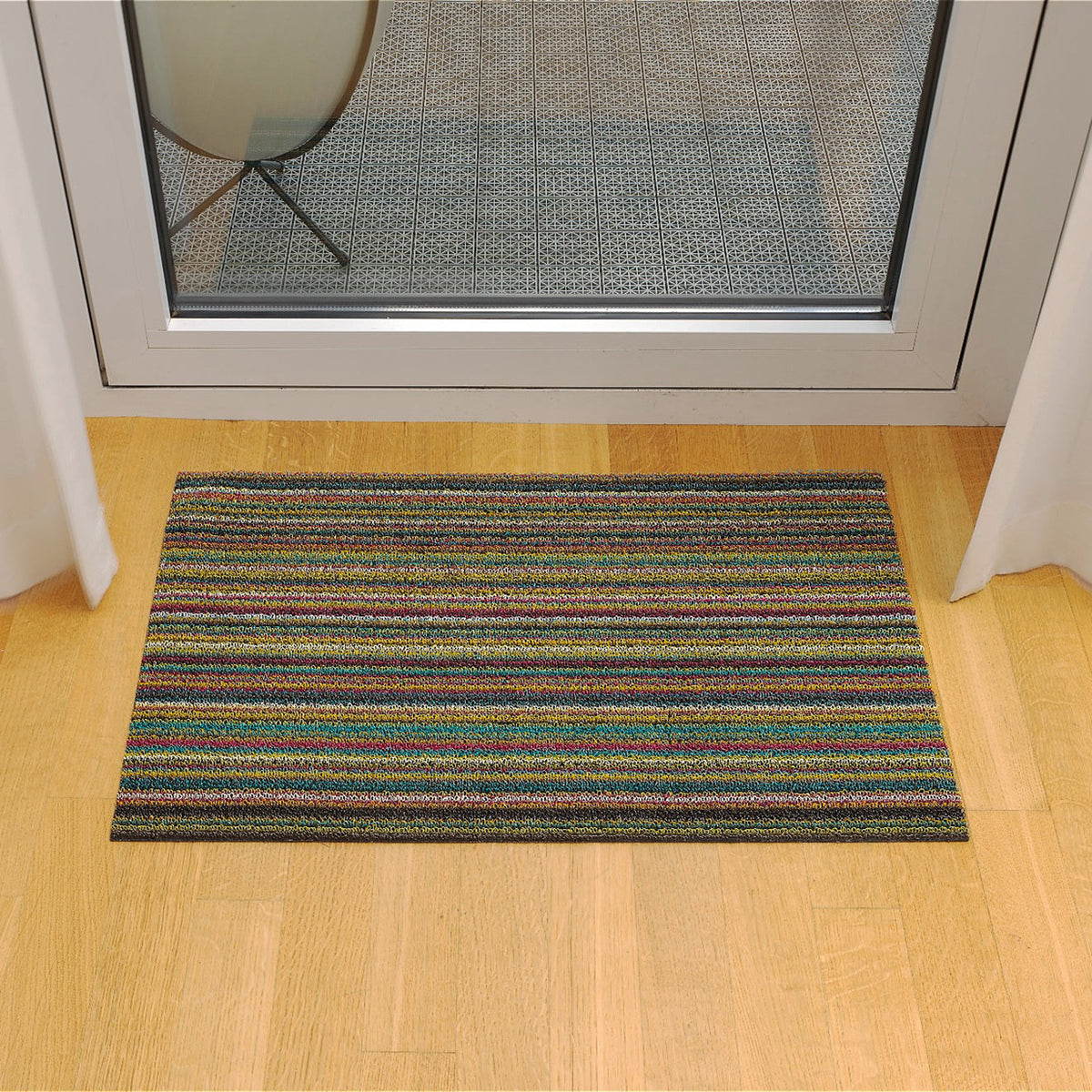 Skinny Stripe Shag Mats - Bright Multi