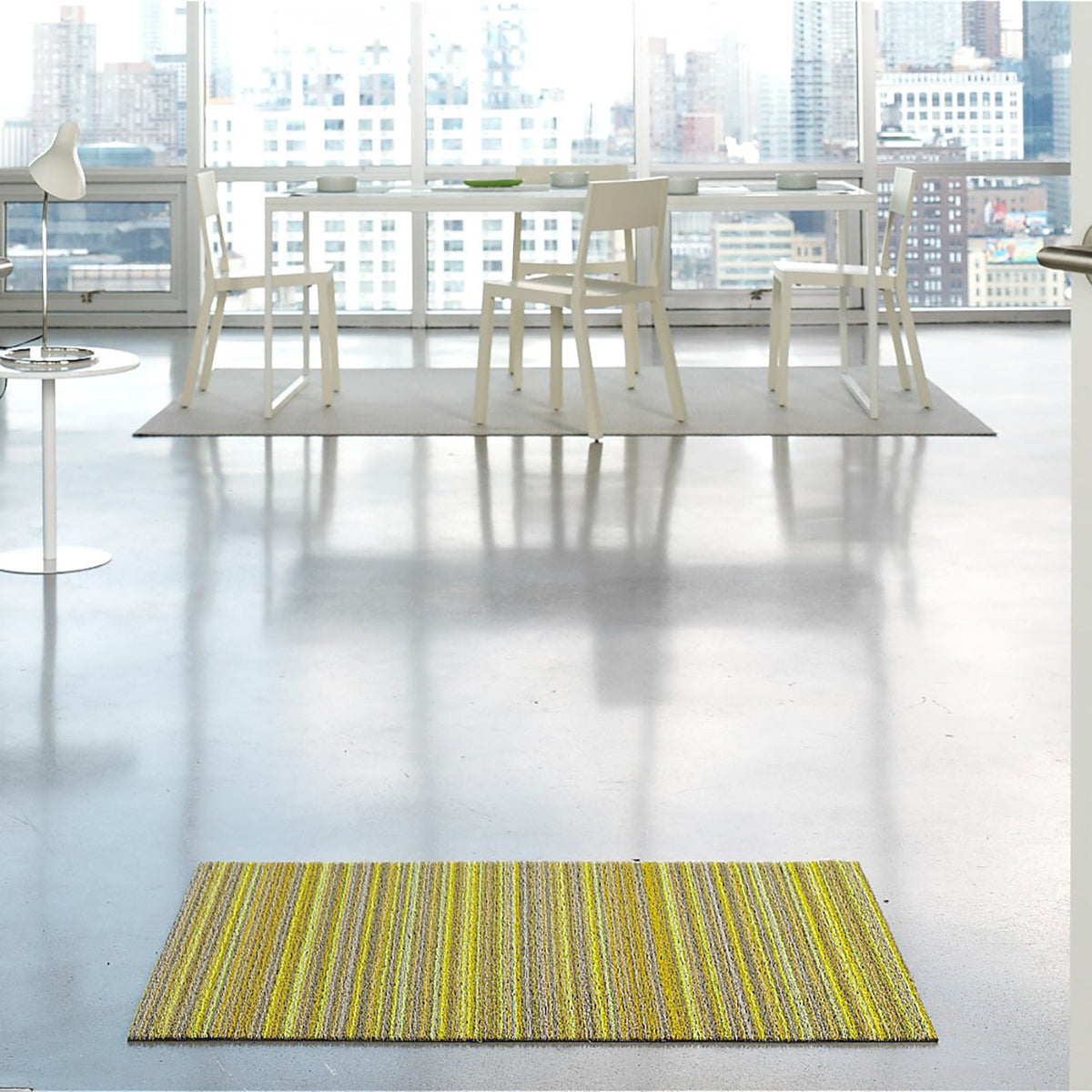 Skinny Stripe Shag Mats - Citron