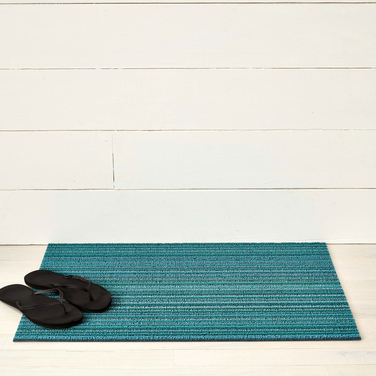 Skinny Stripe Shag Mats - Turquoise
