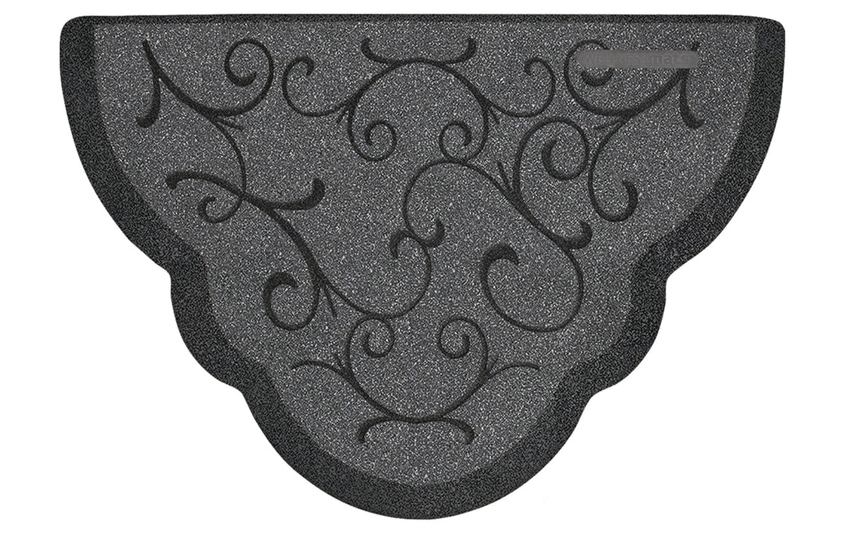 32" x 22" Scalloped Bella Mat - Granite Steel