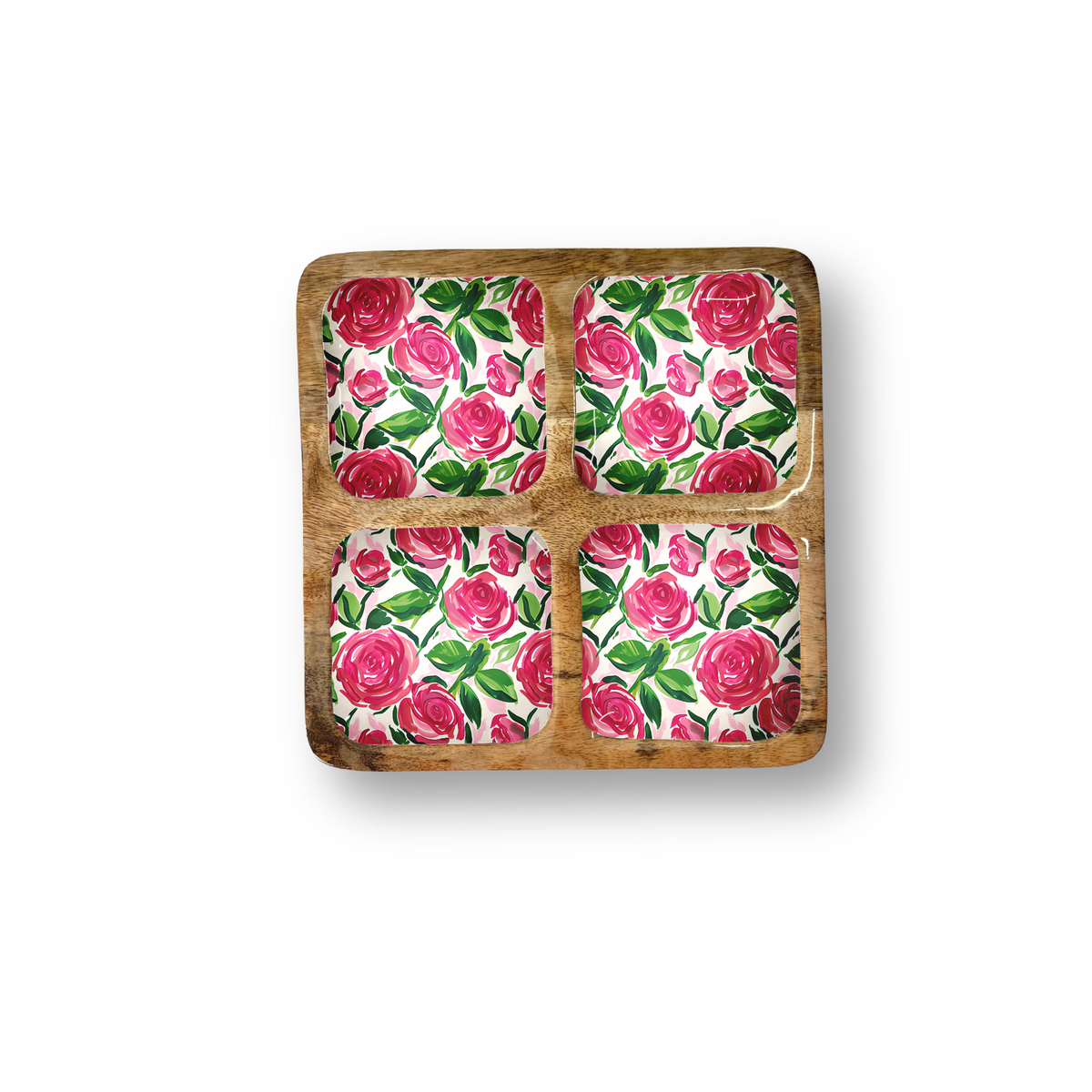Roses 12" Quad Tray w/ 4 Compartments 8-39