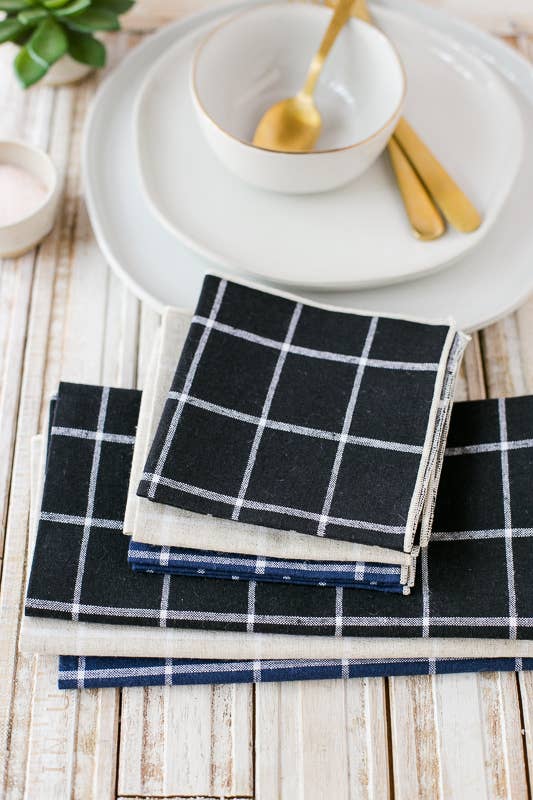 Windowpane Cloth Napkins, set of four
