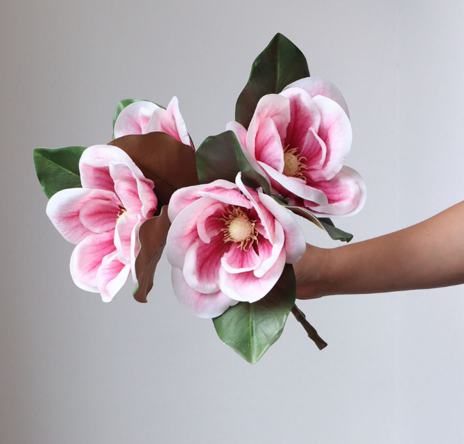 16''T Nature Touch Faux Magnolia Flower Stem, Big Flower