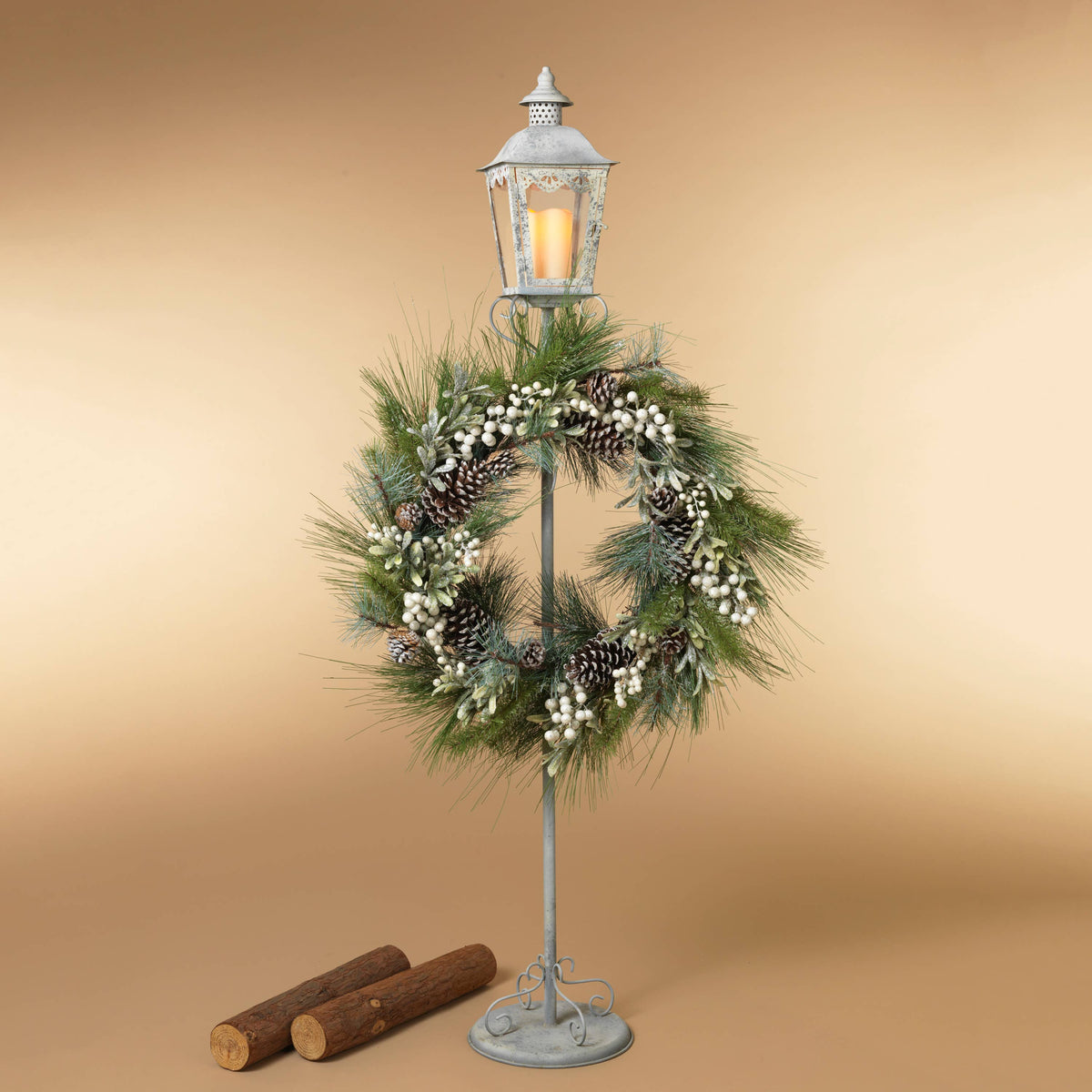 Promos 62"H Metal Antique Lantern Wreath Stand, K/D