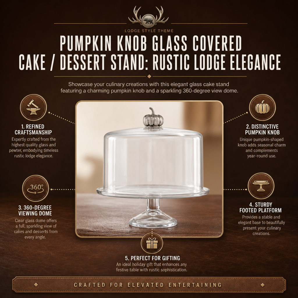 Pumpkin Knob Glass Covered Cake / Dessert Stand