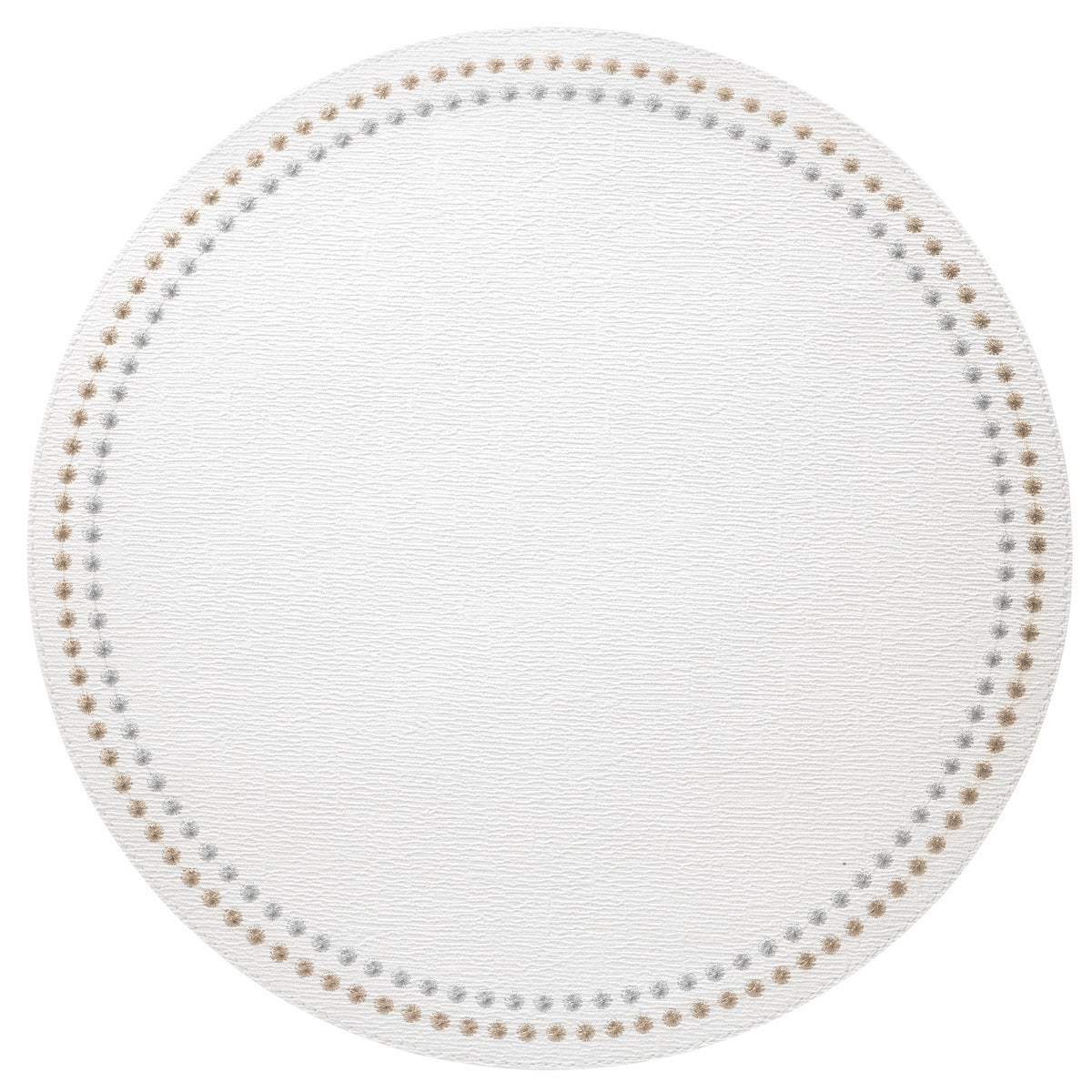 Bodrum Pearls white with gold and silver round placemat