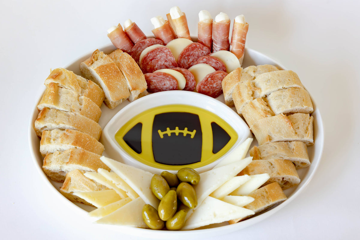 JF Olive Oil and Balsamic Vinegar Dipping Platter-Football