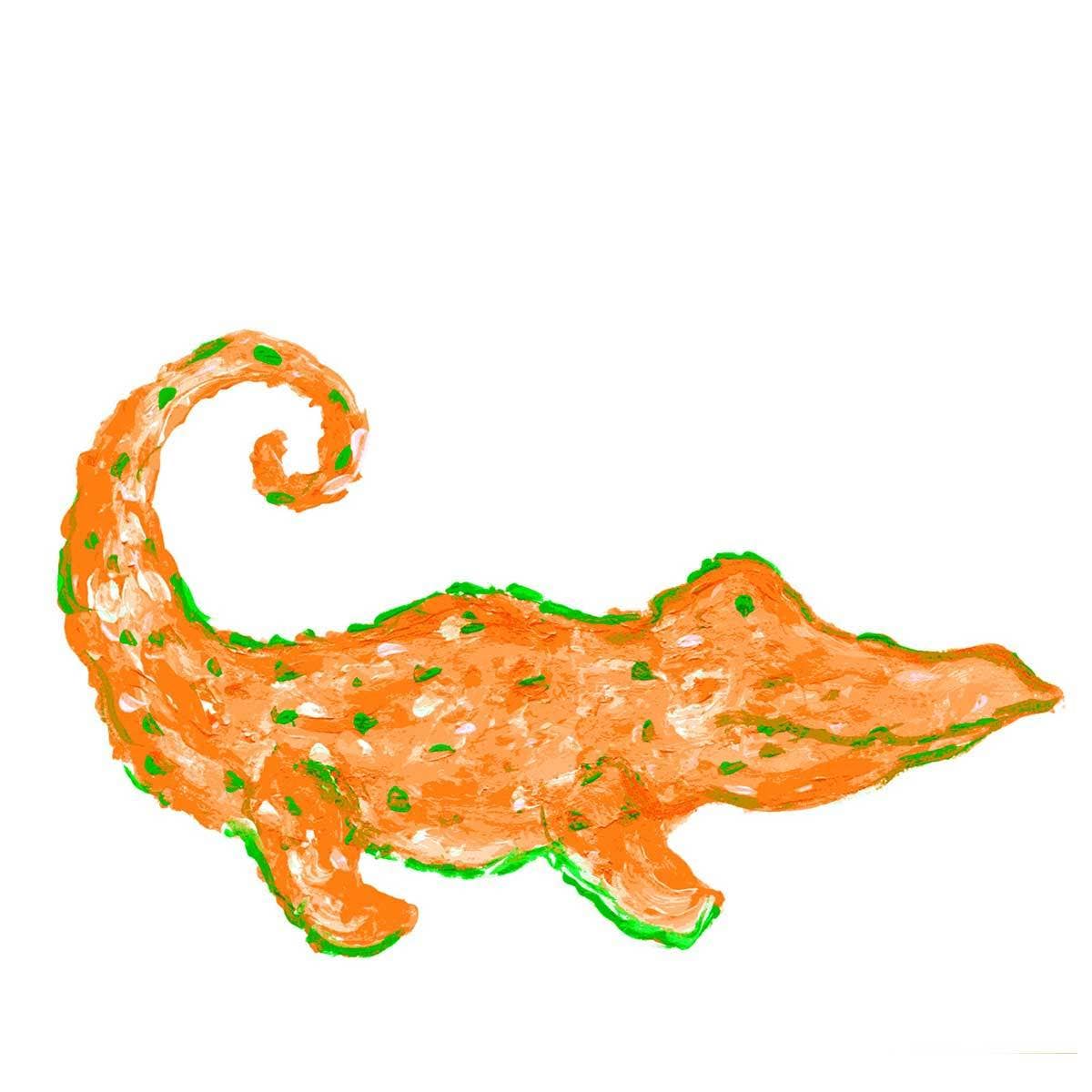 Happy Alligator Tea Towel