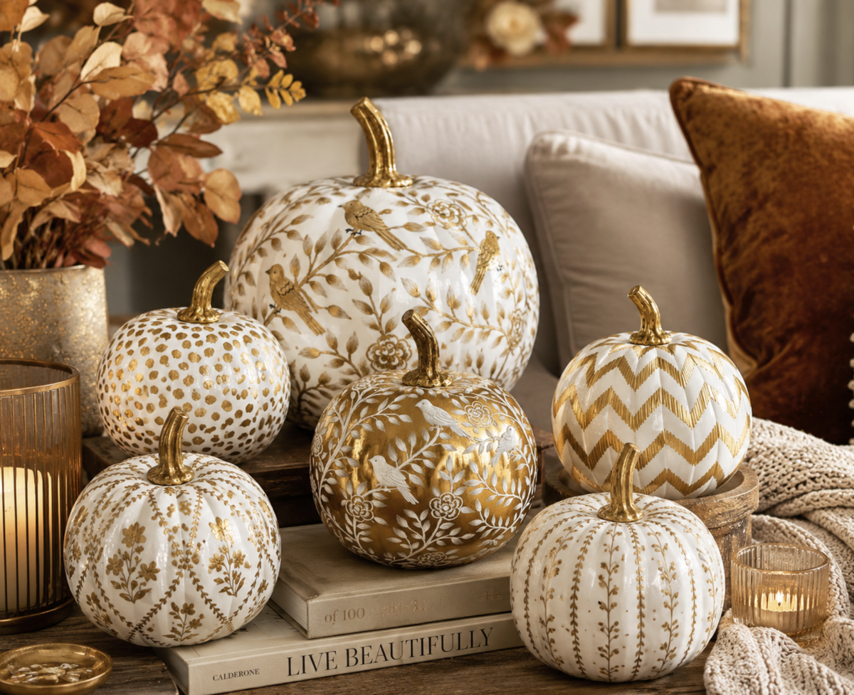 Gold Meadow Sprig Pumpkin
