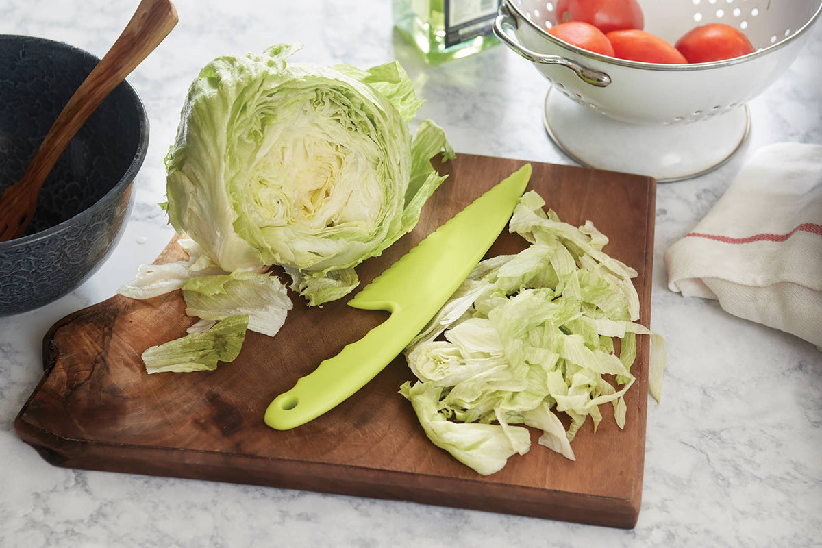 Fox Run Lettuce Knife, Plastic, Green, 1.5" x 11"