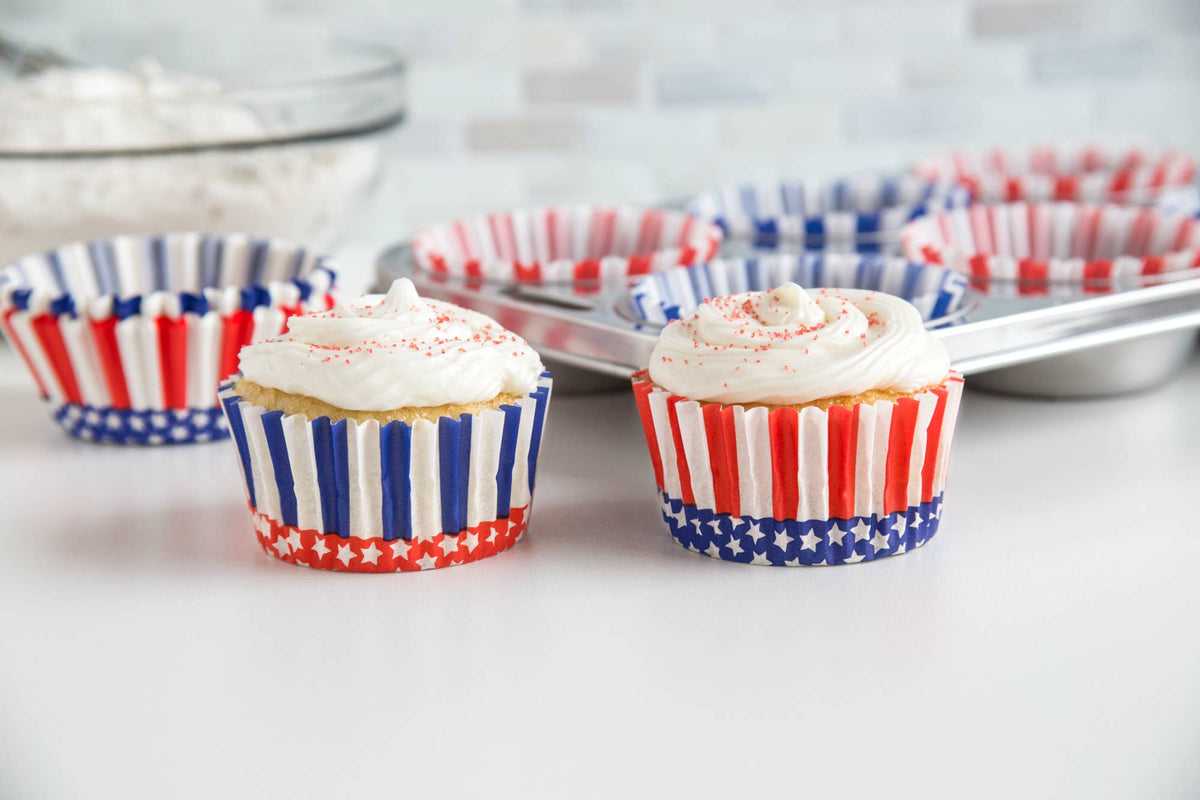 Fox Run PatrioticCupcake Liners, 50 Count, 3" x 3"