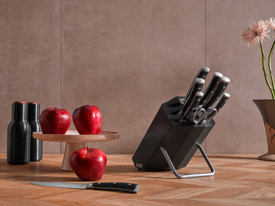 Wusthof Classic Ikon 9-Piece Knife Block Set — Black
