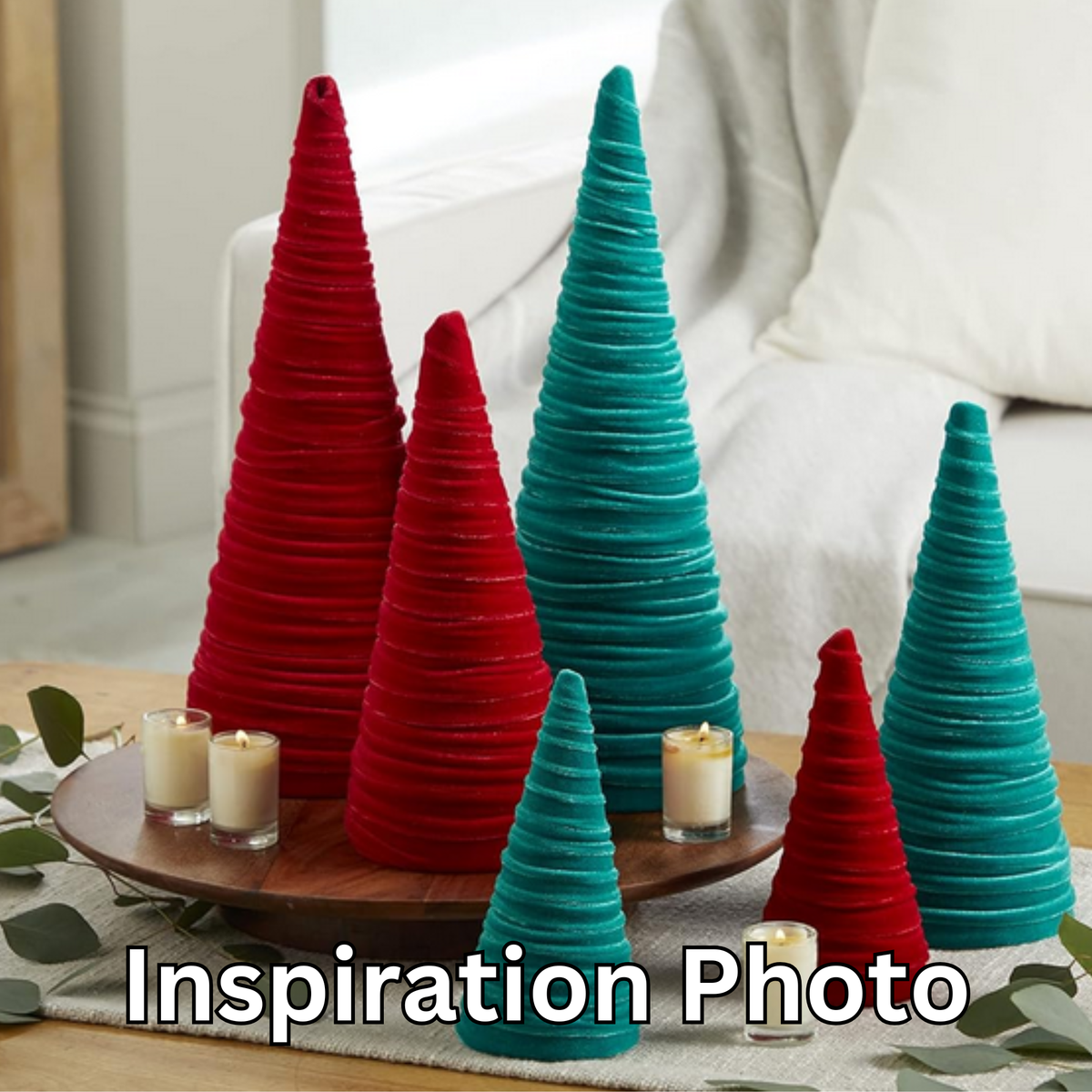 Tree Velvet 10" tall Medium, Spring Accent Tablescape