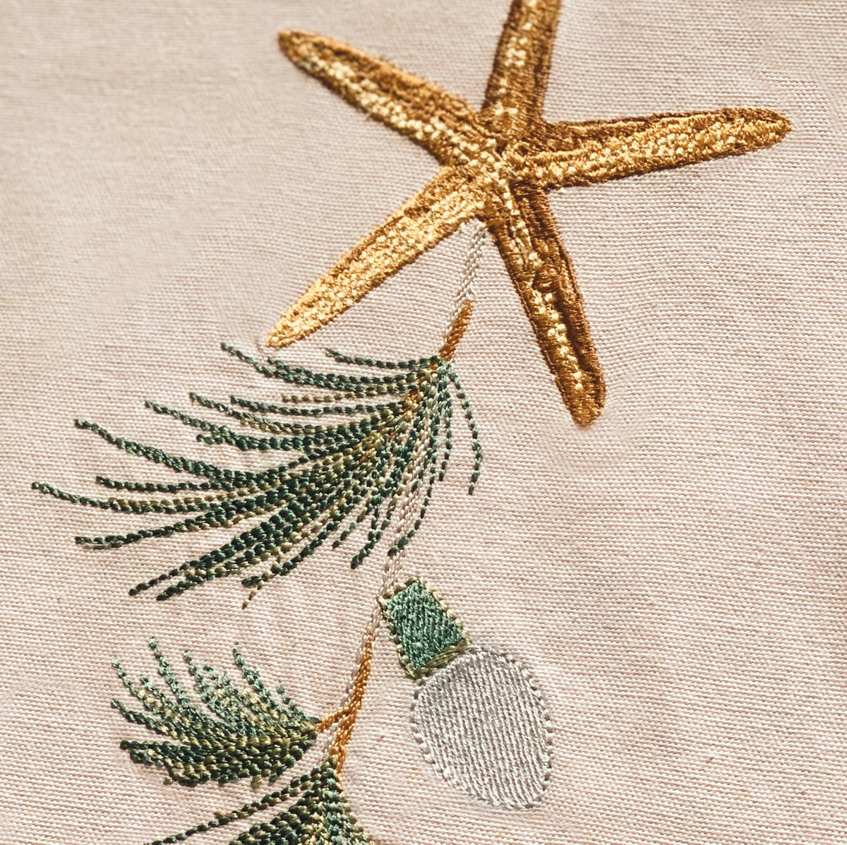 Embroidered Holiday Starfish Runner
