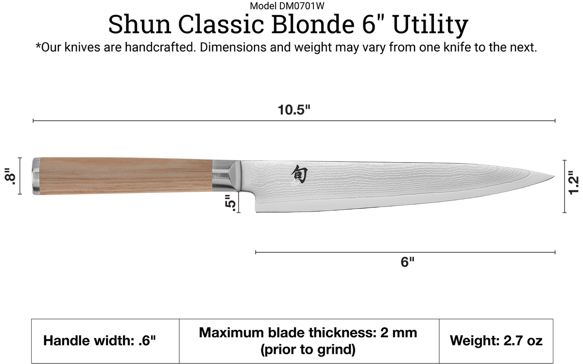 Shun Classic Blonde 6" Utility Knife — Blonde