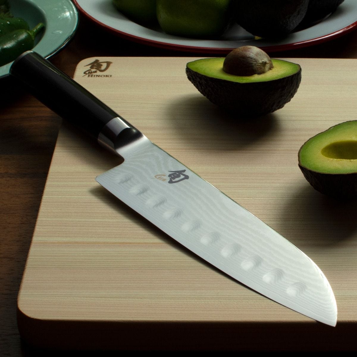 Shun Classic 7" Hollow Ground Santoku — Ebony