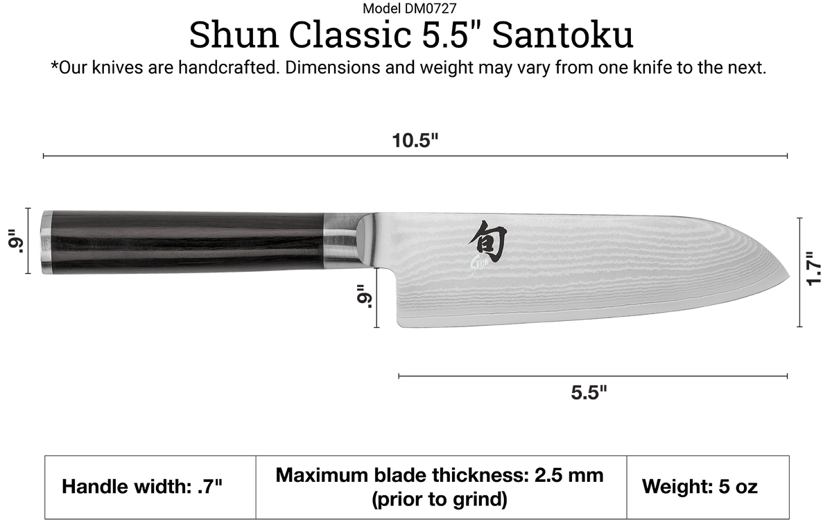 Shun Classic Blonde 5.5" Santoku — Ebony