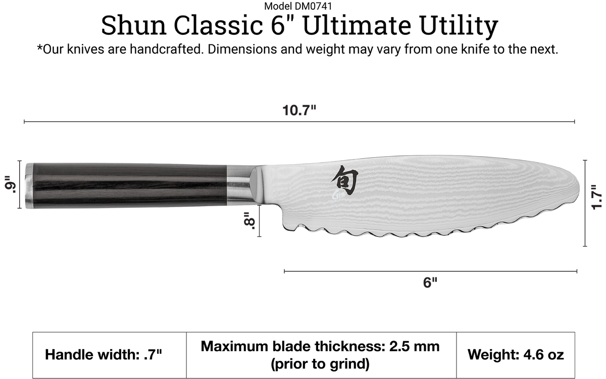 Shun Classic 6" Ultimate Utility Knife — Ebony