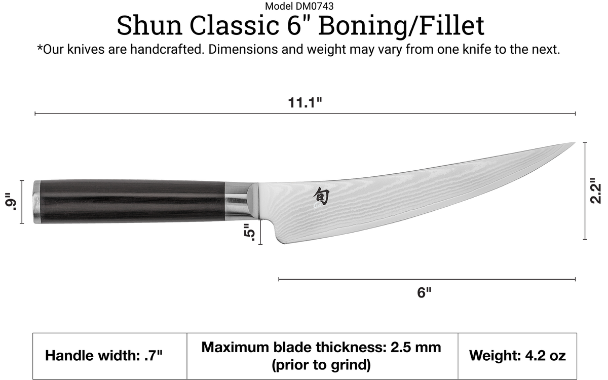 Shun Classic Blonde 6" Boning & Fillet Knife — Ebony