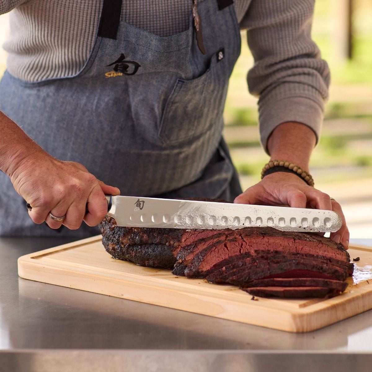 Shun Classic 12" Hollow Ground Brisket Knife — Ebony