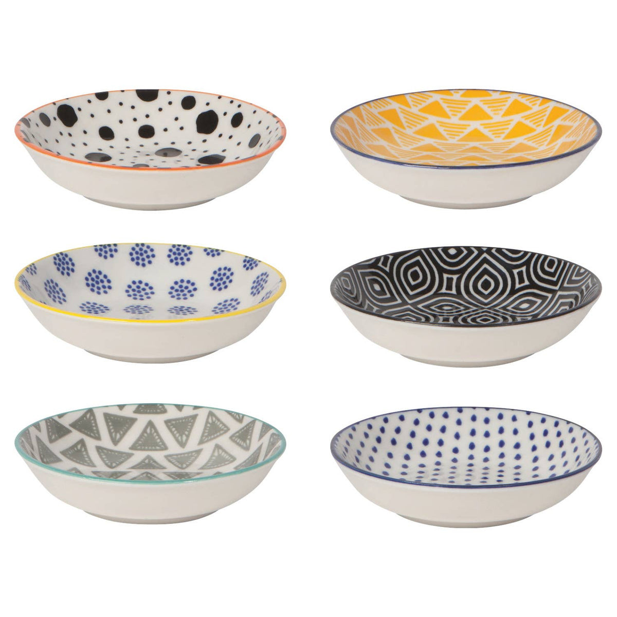 Bits & Dots Multi-Color Pinch Bowls Set of 6