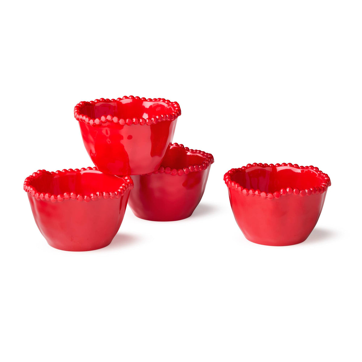 Perlette Red  Set of 4 4.625in Dipping Bowls