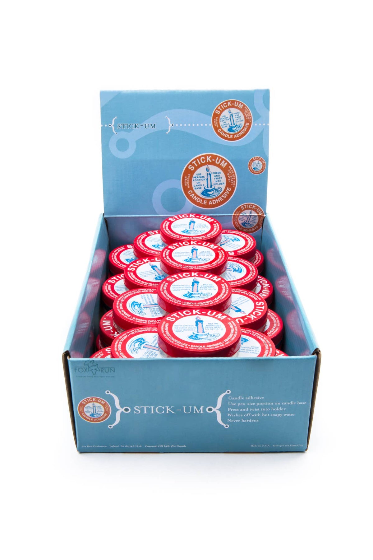 Fox Run Stick-Um Candle Adhesive, 0.5-Ounce, Display of 36