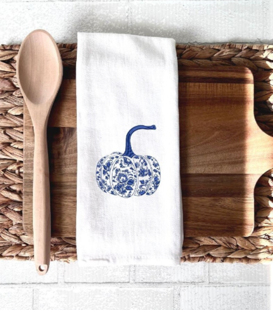 Chinoiserie Pumpkin Tea Towel