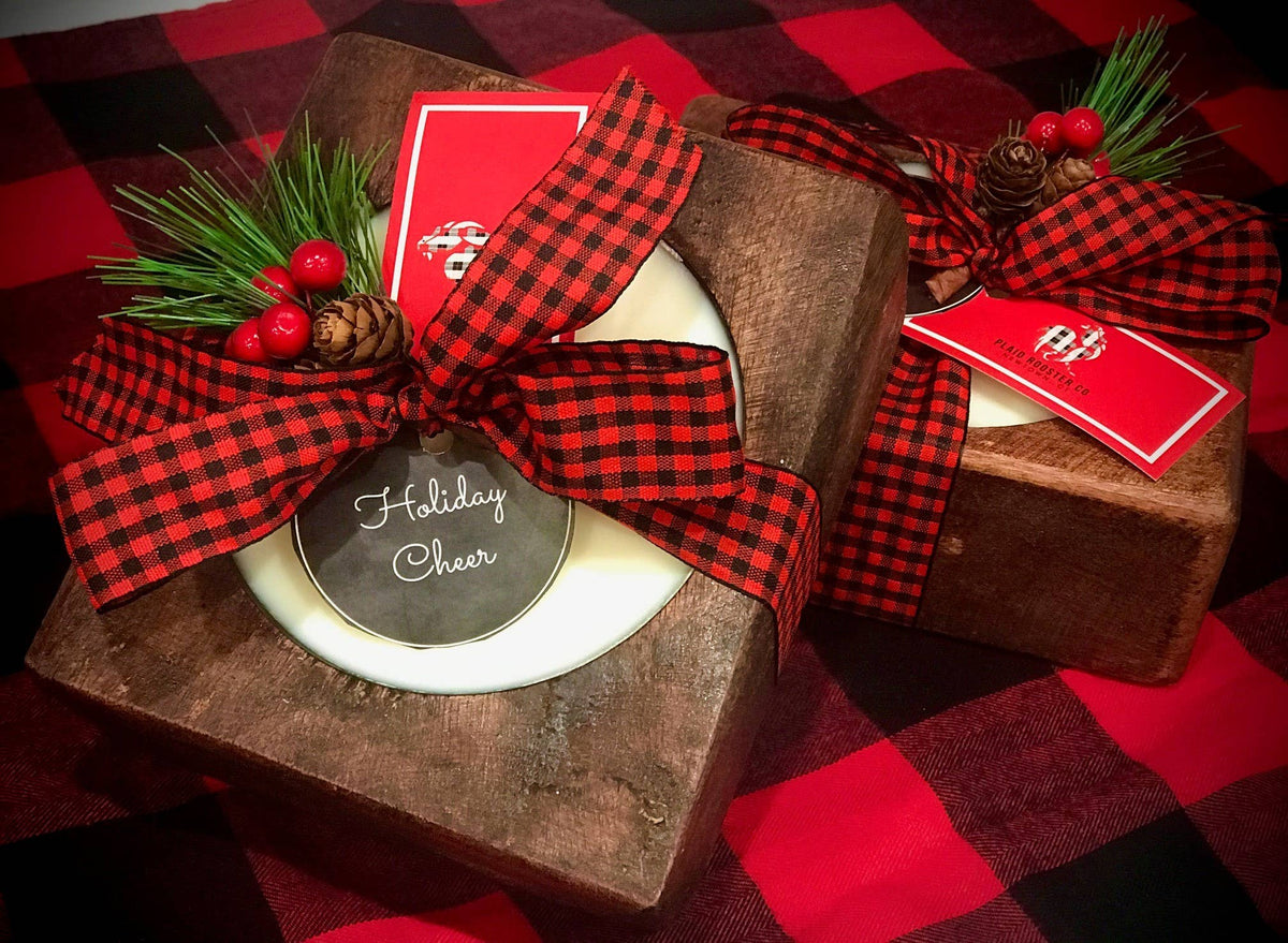 HOLIDAY Wood Cheese Mold Soy Candle