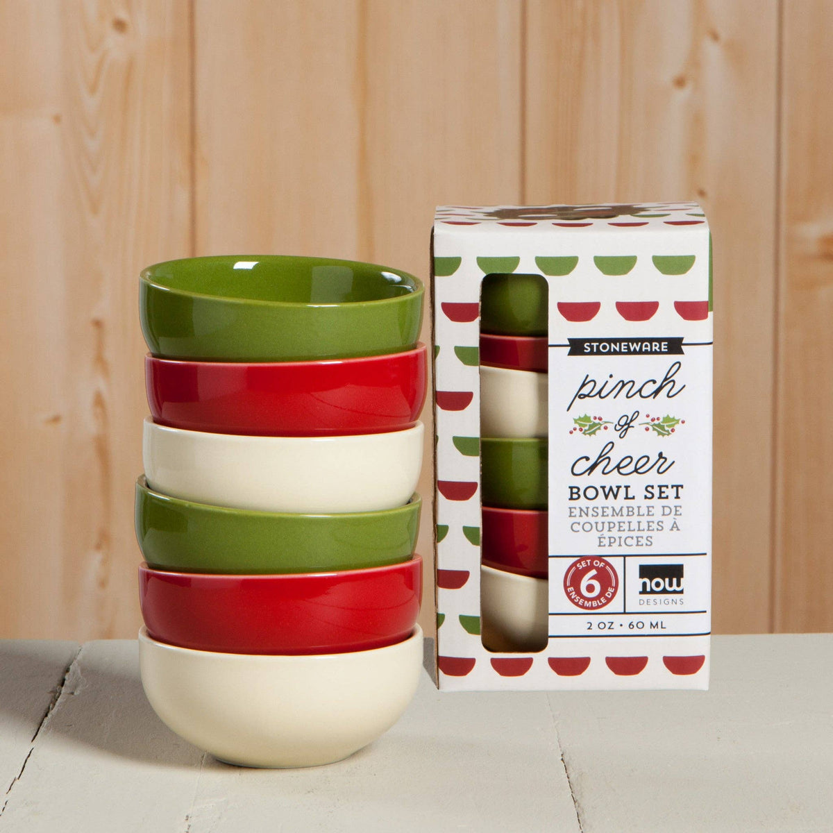 Holiday Christmas Pinch Bowls Set of 6