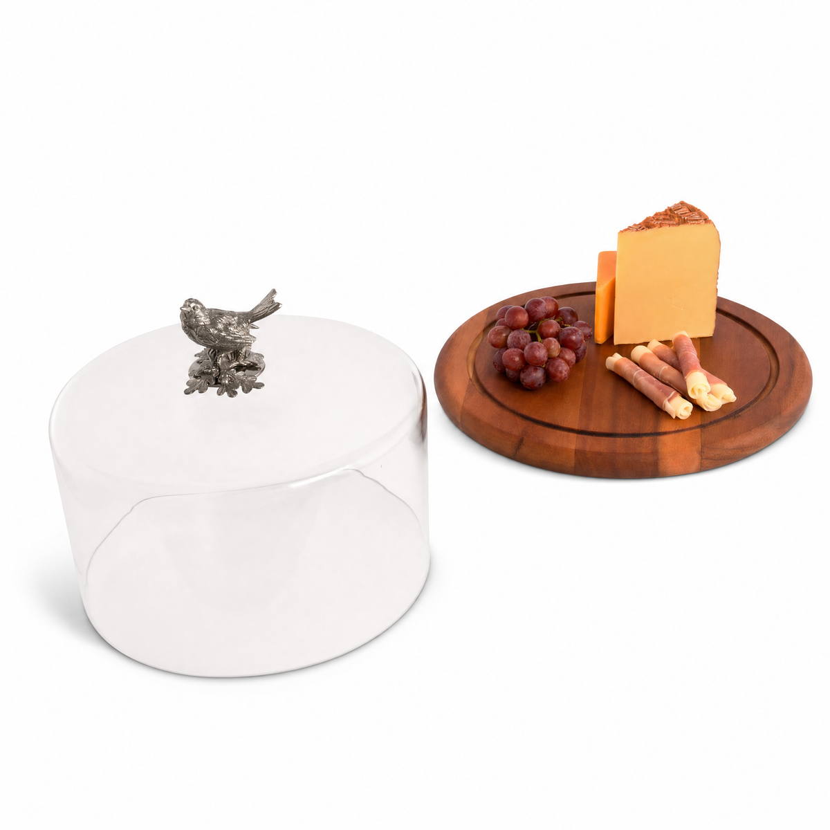 Song Bird Glass Covered Cheese Wood Board