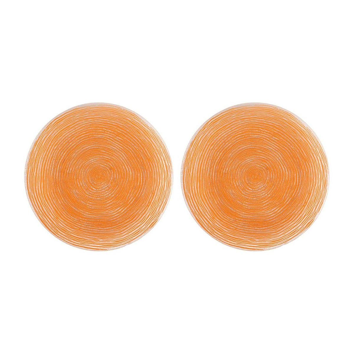 Glass Dinnerware dia.7.75" Round Orange Glass Plate (Set of 2)