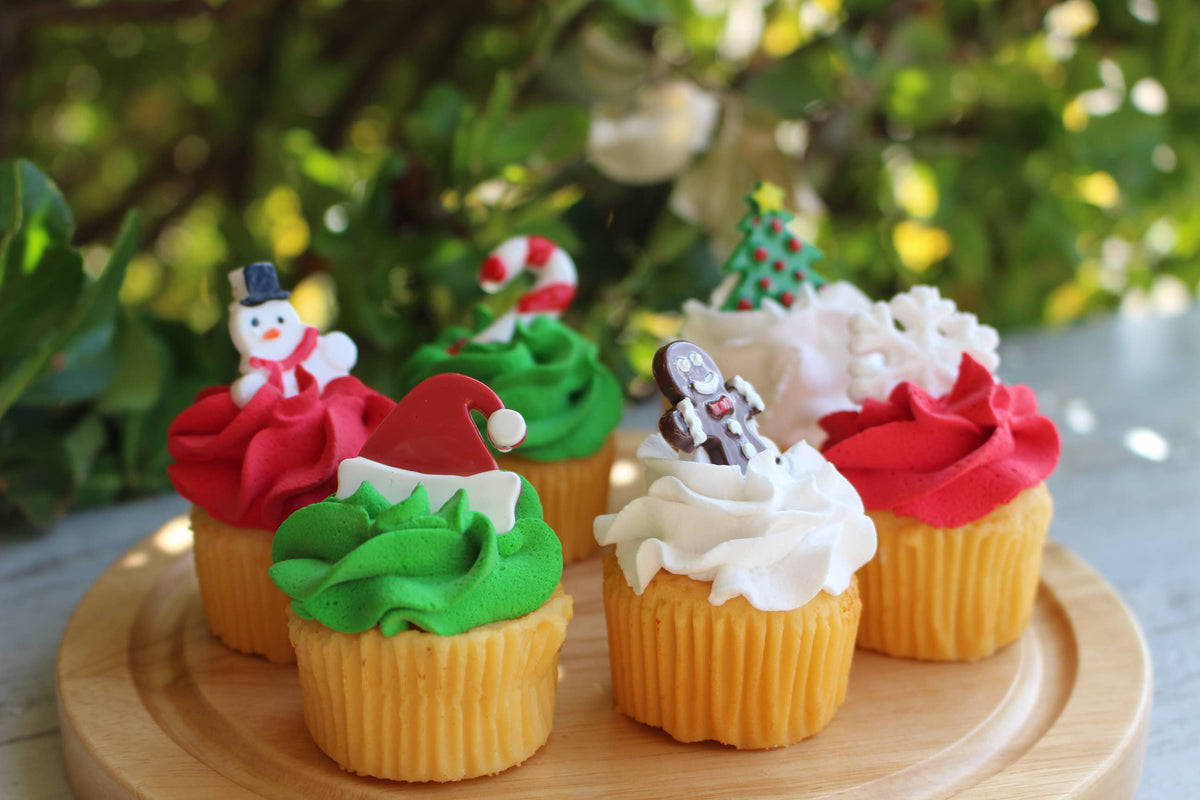 Mini Fake Christmas Cupcakes - Set of 6