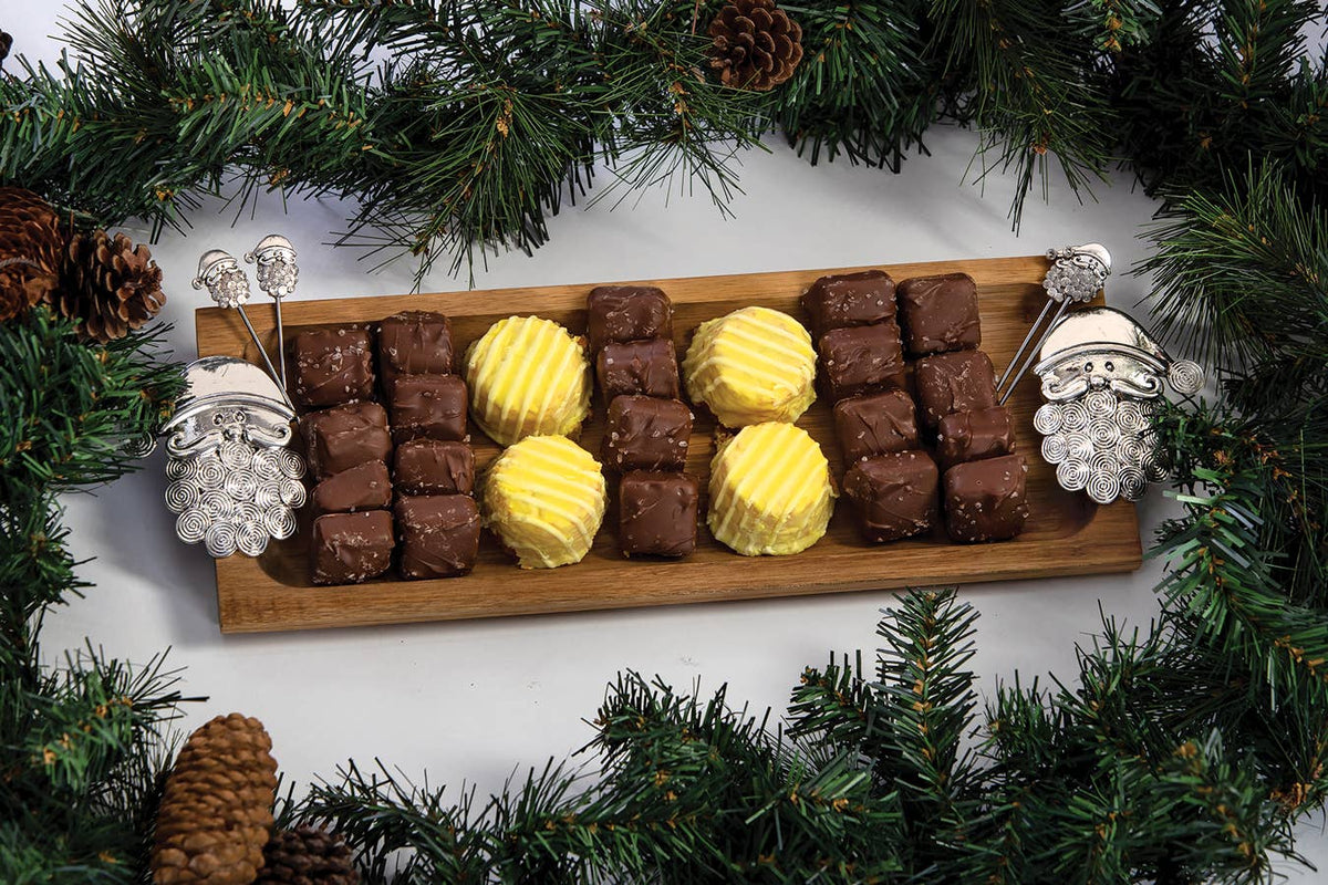 Foodie Bites Acacia Wood Serving Tray & matching food picks