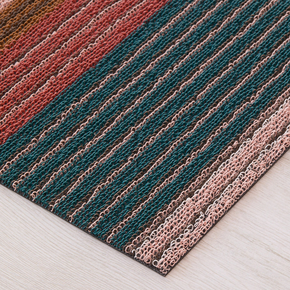 Pleat Stripe Shag Mats - Raspberry