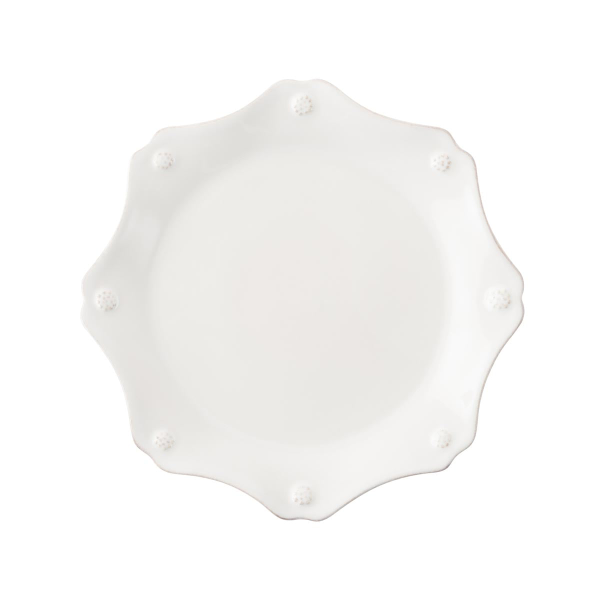 Berry & Thread Scalloped Dessert/Salad Plate Whitewash