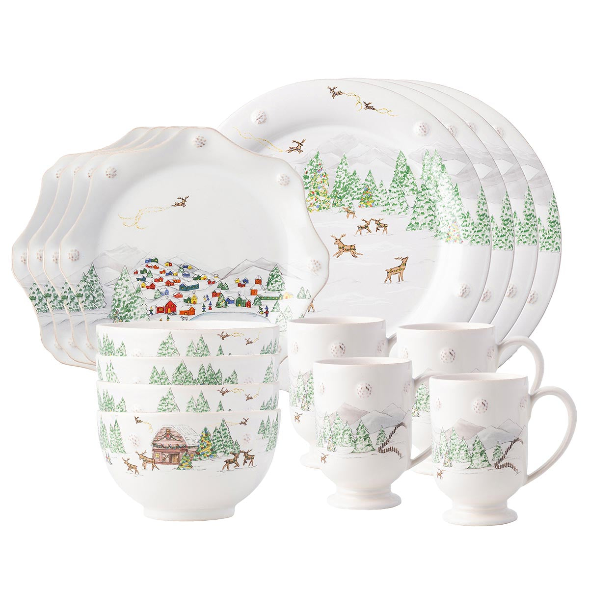 Berry & Thread Classic 16pc Place Setting North Pole