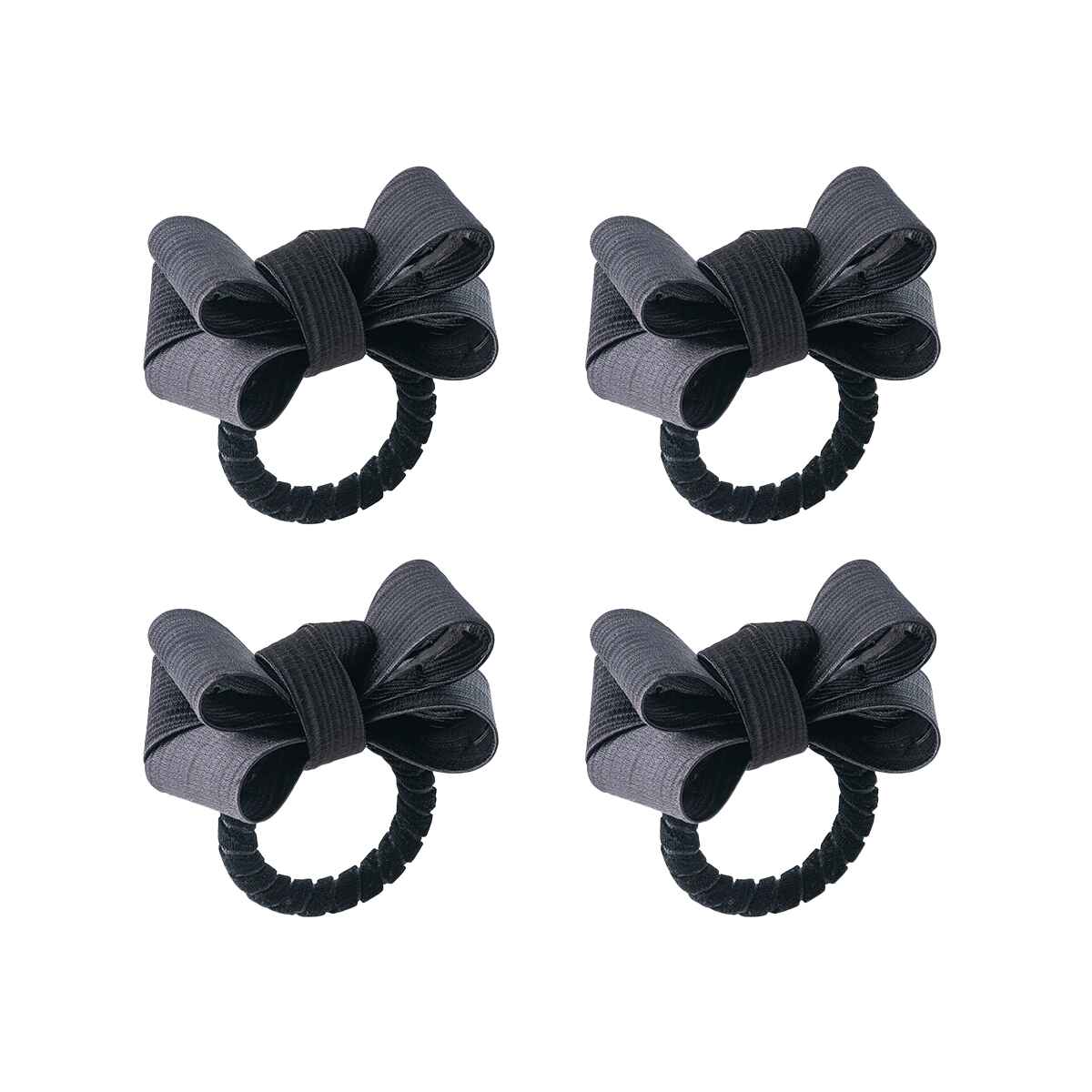Tuxedo Napkin Ring Black Set / 4