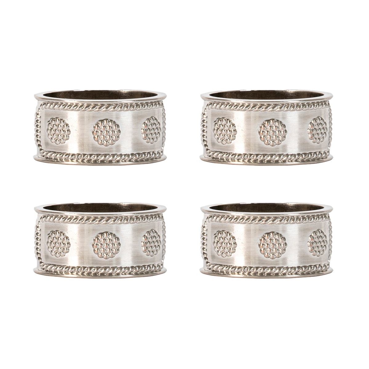 Berry & Thread Napkin Ring Set/4 - Silver