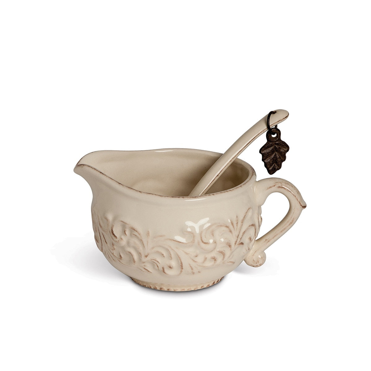 Belle Rive Stoneware Gravy Boat with Ladle