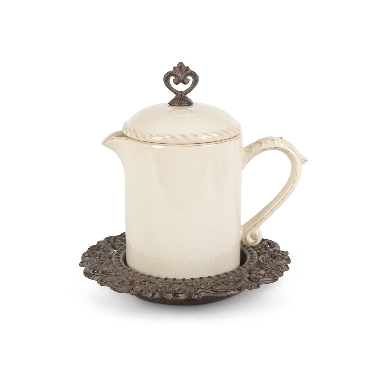 Belle Rive Stoneware Lidded Sauce Jar