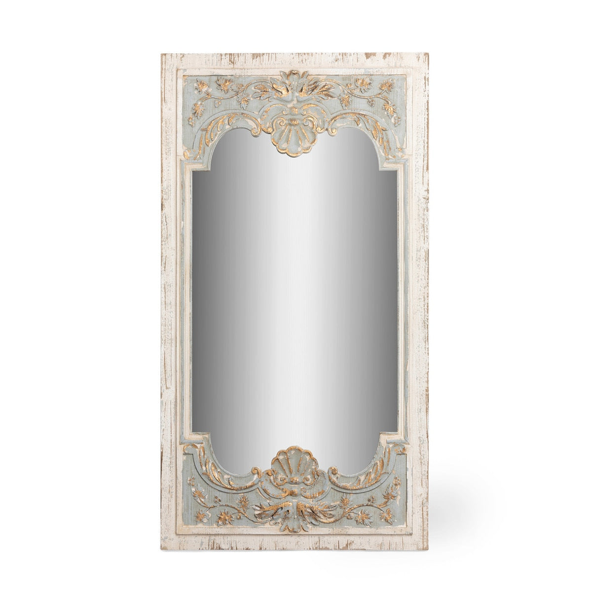 Fleur de Mer Carved Wood Mirror