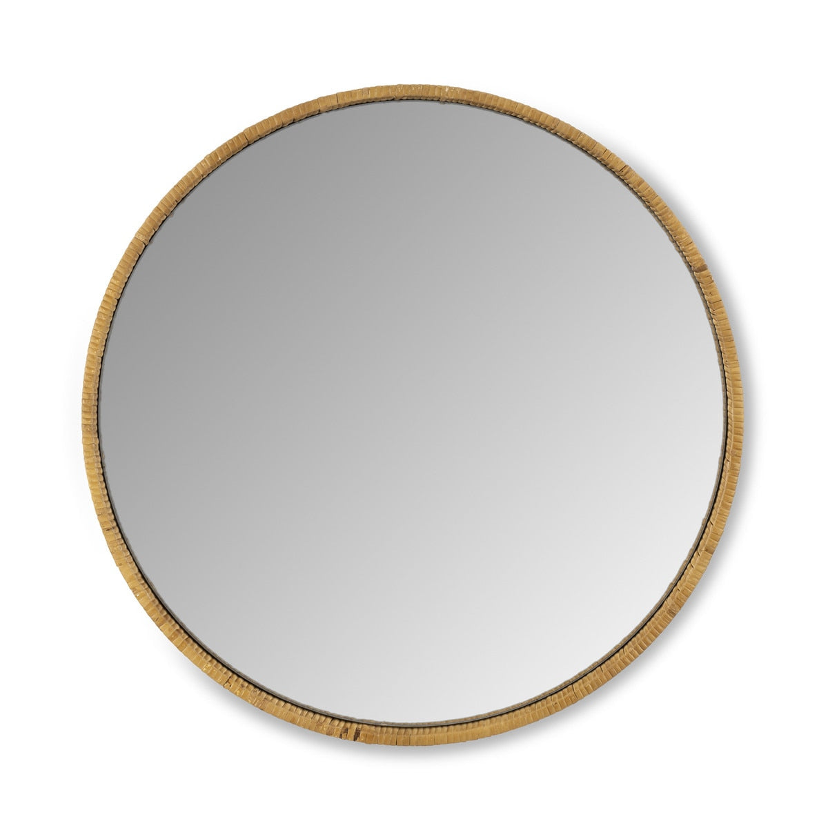 Rattan Wrapped Wood Mirror, 24"