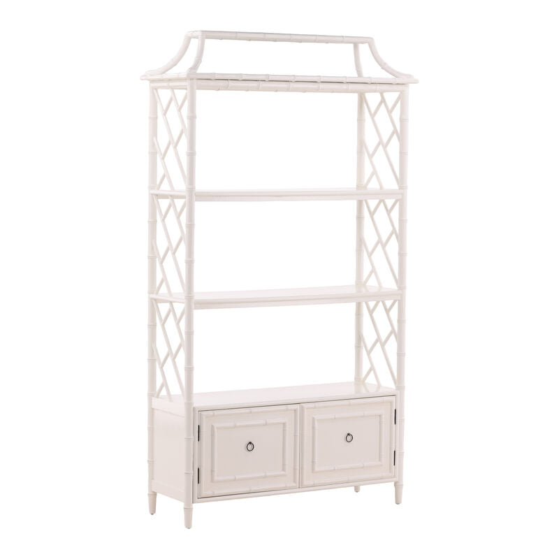 Lafayette White Bamboo Bookcase