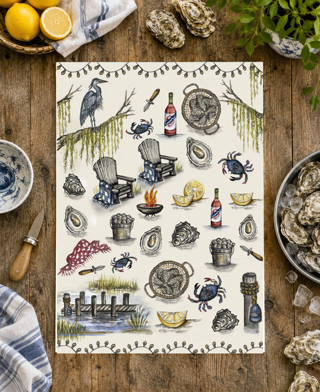 Oyster Roast Tea Towel — photo 4